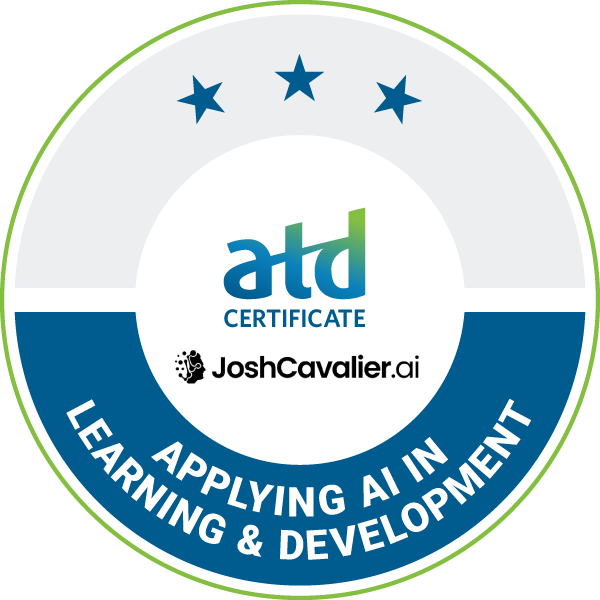 ATD Applying AI in Learning and Development Certificate badge